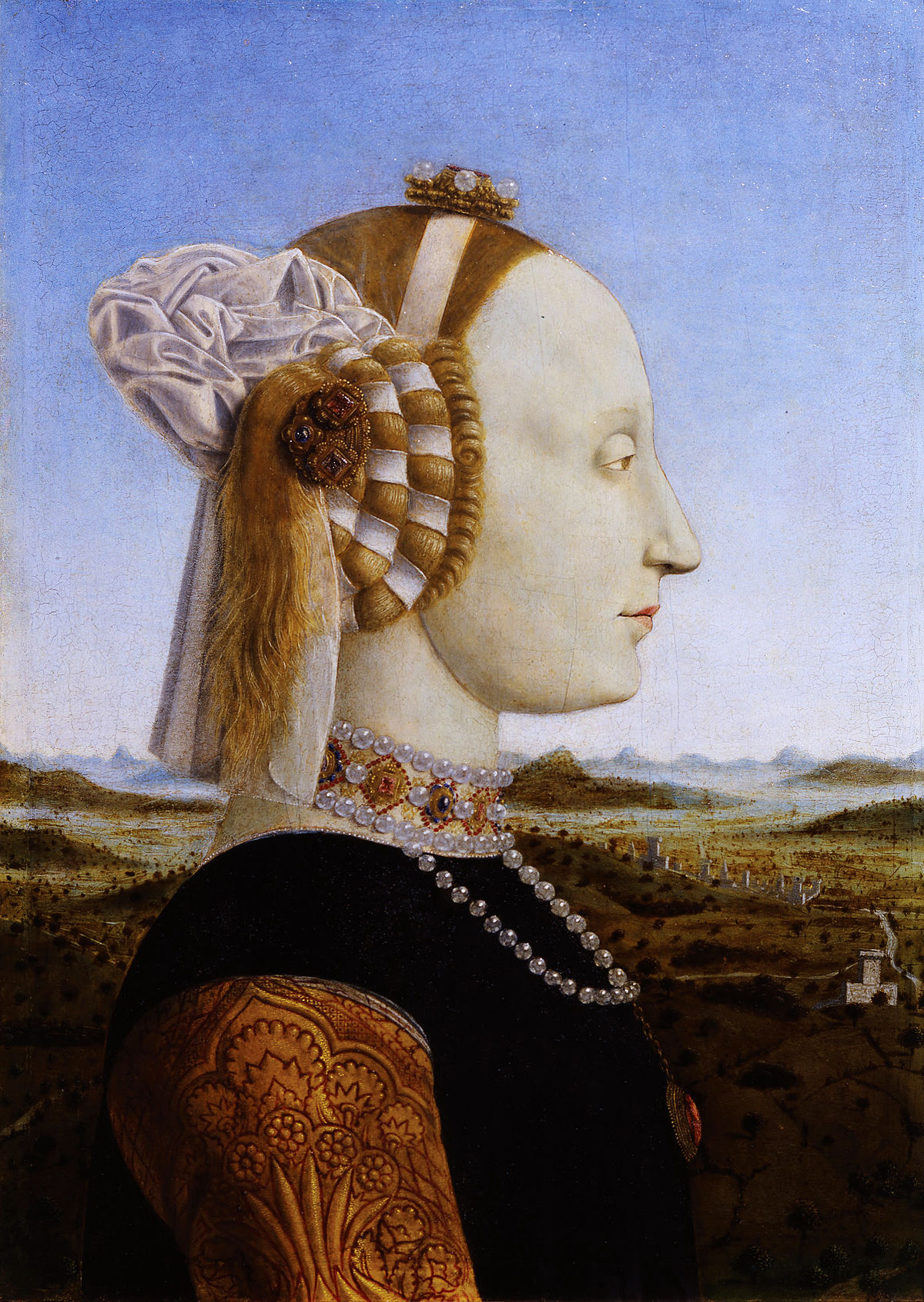 Ritratto Rinascimento Quattrocento profilo Battista Sforza Piero della Francesca